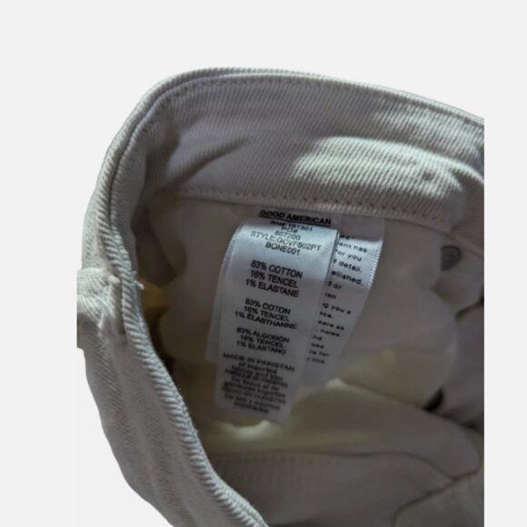 Good American GOOD CLASSIC SLIM STRAIGHT JEANS Bone Size 10 / 30 - Picture 3 of 4